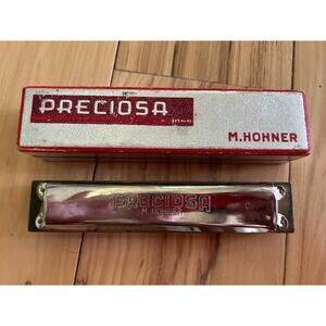 VINTAGE "PRECIOSA"  HARMONICA MADE   BY M. HOHNER WITH ORIGINAL BOX Germany